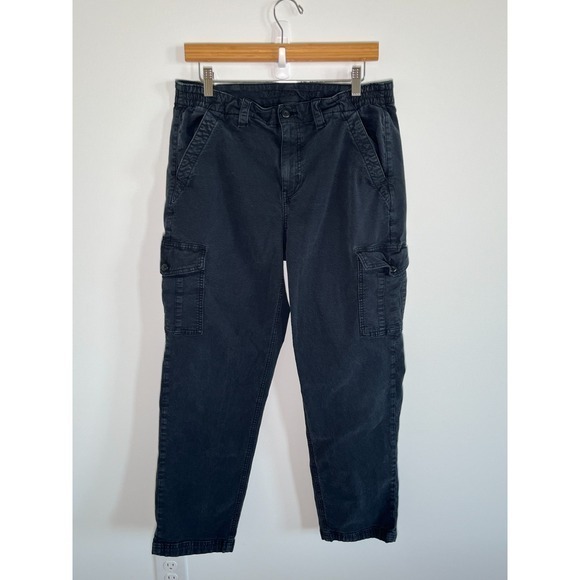 American Eagle Outfitters Denim - American Eagle Jeans Womens 12 Black Cargo Y2K Street Stretch Elastic Waist